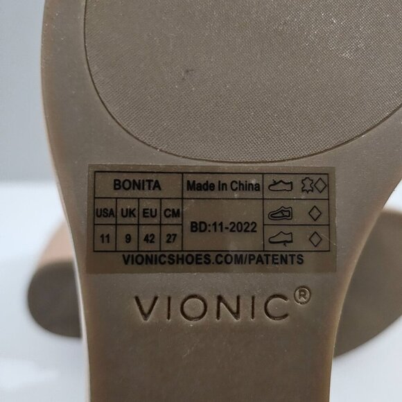 NEW Vionic Bonita Wedge Women 11 Macaroon Tan Suede Leather Orthotic Sandal - Picture 12 of 13